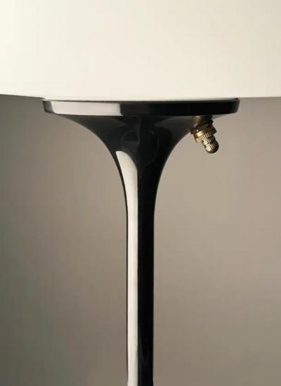 Design Line Tall Stemlite Table Lamp by Designline in Black with White Frosted Shade