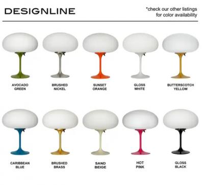 Design Line Tall Stemlite Table Lamp by Designline in Brass with White Frosted Shade