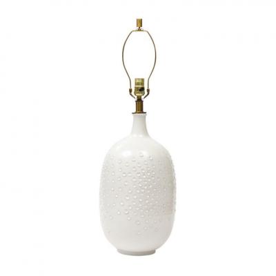  Design Technics Design Technics Lamp Pottery White Dimpled Brass Signed