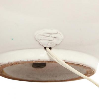  Design Technics Design Technics Lamp Pottery White Dimpled Brass Signed
