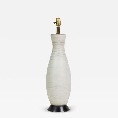  Design Technics Design Technics Mid Century American Ceramic White Chalk Glazed Table Lamp on Wo