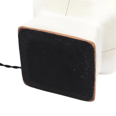  Design Technics Tall Architectural Table Lamp Ceramic Incised Abstract Geometric