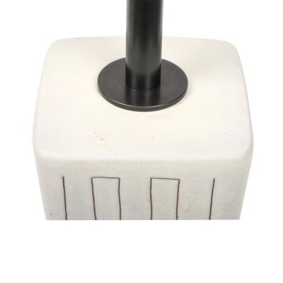  Design Technics Tall Architectural Table Lamp Ceramic Incised Abstract Geometric