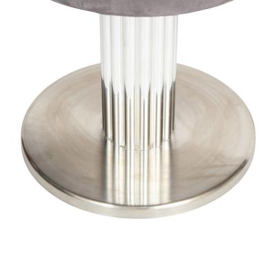  Designs for Leisure Ltd Design For Leisure Pair of Bar Stools in Chrome and Gray Ultrasuede 1970s