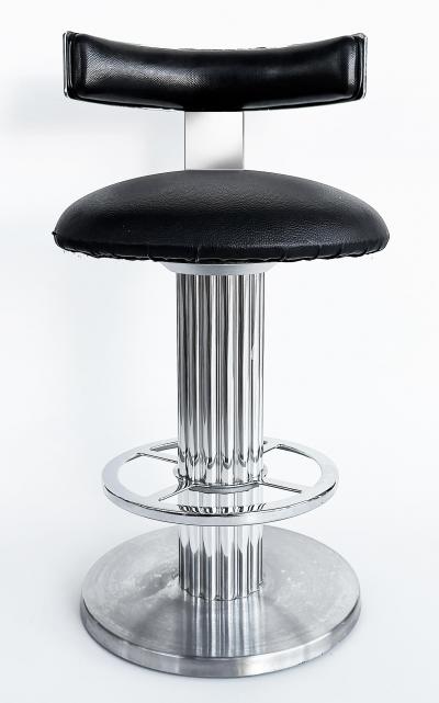  Designs for Leisure Ltd Design for Leisure Ltd Swivel Counter Stools Chrome and Leather Pair