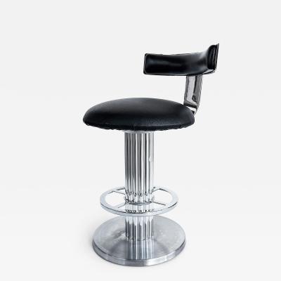  Designs for Leisure Ltd Design for Leisure Ltd Swivel Counter Stools Chrome and Leather Pair