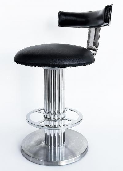  Designs for Leisure Ltd Design for Leisure Ltd Swivel Counter Stools Chrome and Leather Pair