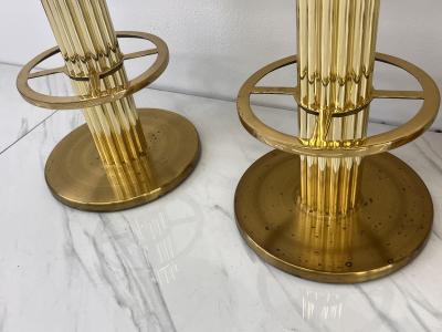 Designs for Leisure Ltd Designs For Leisure set of 4 Brass Barstools Ivory Boucle Signed 1987