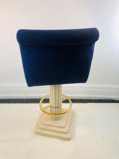  Designs for Leisure Ltd SET OF FOUR MODERN COLUMN AND BRASS BAR STOOLS