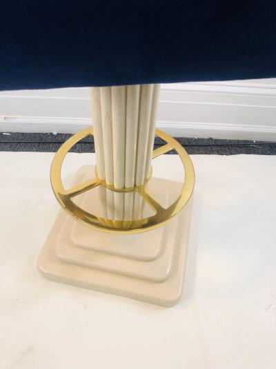  Designs for Leisure Ltd SET OF FOUR MODERN COLUMN AND BRASS BAR STOOLS