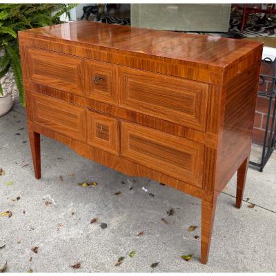  Dessin Fournir Companies 1 of 2 Dessin Fournir Neoclassical Style Burl Wood Inlaid Chest of Drawers