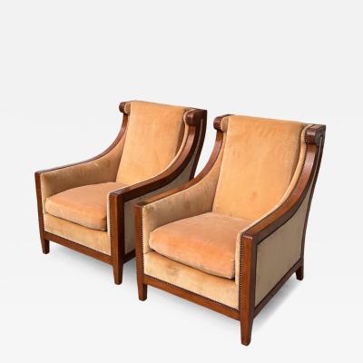  Dessin Fournir Companies Pair of Dessin Fournir Art Deco London Club Chairs 2012