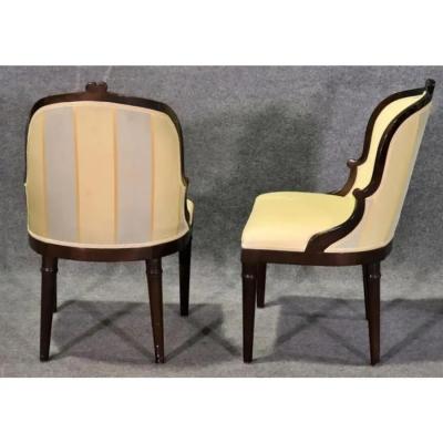  Dessin Fournir Companies Pair of Dessin Fournir French Deco Hansen Side Chairs