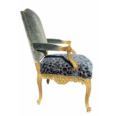  Dessin Fournir Companies Quatrain for Dessin Fournir Louis XV Style Giltwood Fauteuil W Blue Silk Velvet