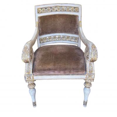  Dessin Fournir Companies Quatrain for Dessin Fournir Piedmontese Style Pierced Carved Armchair 1 of 2