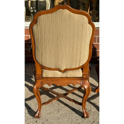  Dessin Fournir Companies Set of 18th C Style Therien Studio Workshops Venetian Walnut Dining Arm Chairs