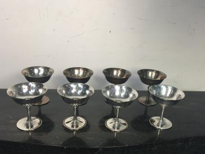  Deuberti MODERN BOXED ITALIAN SILVERPLATE CHAMPAGNE AND WINE GOBLETS