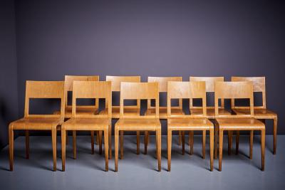  Deutsche Werkst tten Hellerau Set of 10 Erich Menzel Dining Chairs Model 50642 for Hellerau Germany