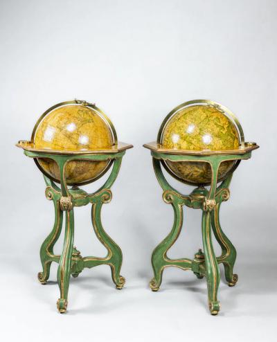  Didier Robert De Vaugondy A PAIR OF LOUIS XV TERRESTRIAL AND CELESTIAL LIBRARY GLOBES