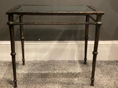  Diego Giacometti BRONZE DIEGO GIACOMETTI STYLE BRUTALIST SIDE TABLE