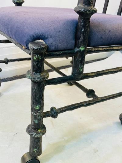  Diego Giacometti BRUTALIST PAIR OF METAL ARM CHAIRS IN THE MANNER OF DIEGO GIACOMETTI