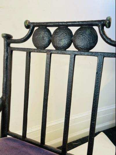  Diego Giacometti BRUTALIST PAIR OF METAL ARM CHAIRS IN THE MANNER OF DIEGO GIACOMETTI