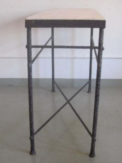  Diego Giacometti French Mid Century Modern Style Hand Hammered Iron Console Manner of Giacometti