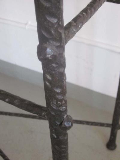  Diego Giacometti French Mid Century Modern Style Hand Hammered Iron Console Manner of Giacometti