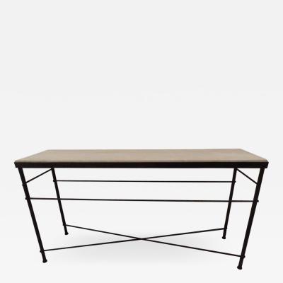  Diego Giacometti French Mid Century Modern Style Hand Hammered Iron Console Manner of Giacometti