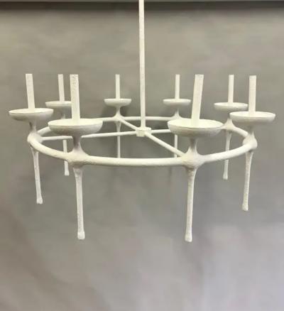  Diego Giacometti French Modern Neoclassical Plaster Chandelier in the Style of Diego Giacometti