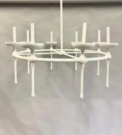  Diego Giacometti French Modern Neoclassical Plaster Chandelier in the Style of Diego Giacometti