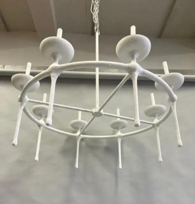  Diego Giacometti French Modern Neoclassical Plaster Chandelier in the Style of Diego Giacometti