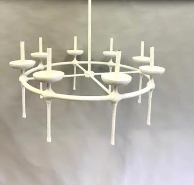 Diego Giacometti French Modern Neoclassical Plaster Chandelier in the Style of Diego Giacometti