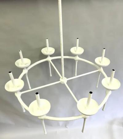  Diego Giacometti French Modern Neoclassical Plaster Chandelier in the Style of Diego Giacometti