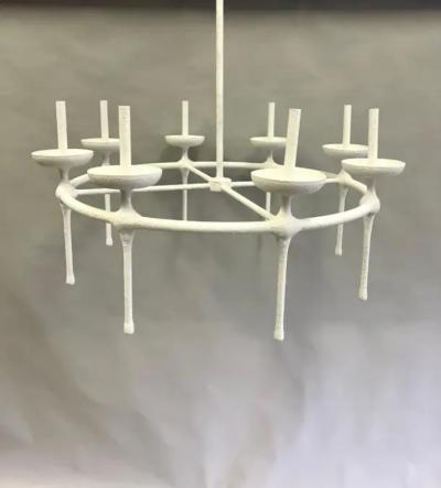  Diego Giacometti French Modern Neoclassical Plaster Chandelier in the Style of Diego Giacometti