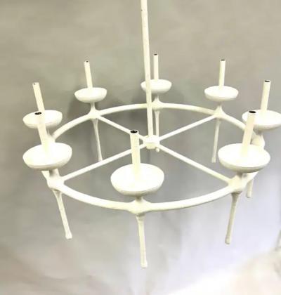  Diego Giacometti French Modern Neoclassical Plaster Chandelier in the Style of Diego Giacometti