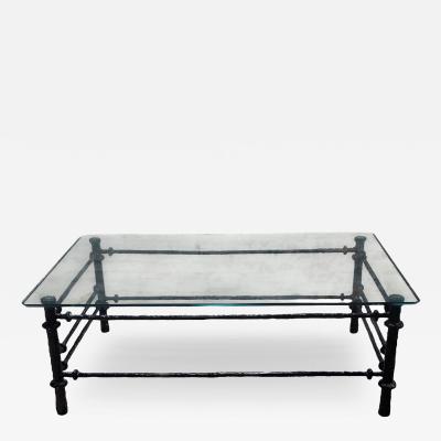  Diego Giacometti Hammered Iron Coffee Table Manner of Diego Giacometti France 1980