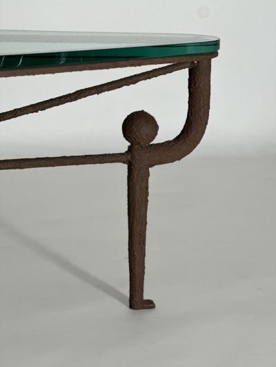  Diego Giacometti Iron Coffee Table w Brown Painted Plaster Finish Manner of Diego Giacometti