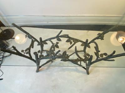  Diego Giacometti TREE BRANCH WITH BIRD CONSOLE IN THE MANNER OF GIACOMETTI