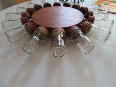  Digsmed Fabulous 16 Glass Vintage Rotating Danish Spice Wheel from Digsmed 1964