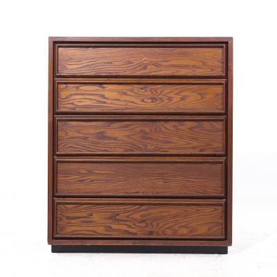  Dillingham Dillingham Mid Century Pecky Cyprus 5 Drawer Dresser