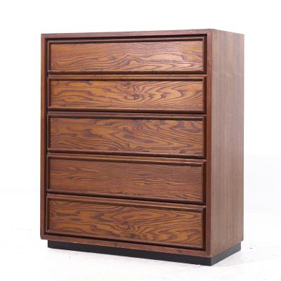  Dillingham Dillingham Mid Century Pecky Cyprus 5 Drawer Dresser