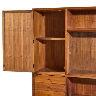  Dillingham Dillingham Mid Century Walnut and Cane Sideboard Credenza and Hutch