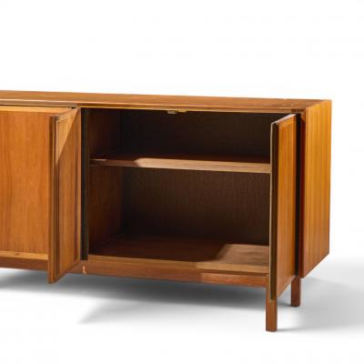  Dillingham Dillingham Mid Century Walnut and Cane Sideboard Credenza and Hutch