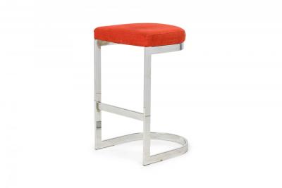  Dillingham Manufacturing Company Pair of Dillingham Horseshoe Cantilevered Burnt Orange Counter Stools