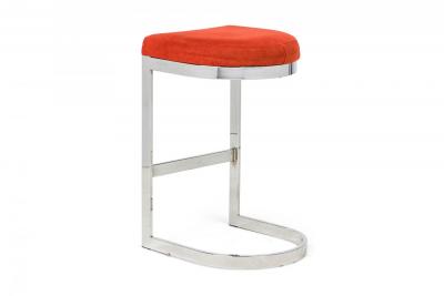  Dillingham Manufacturing Company Pair of Dillingham Horseshoe Cantilevered Burnt Orange Counter Stools