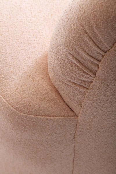  Directional Blush Pink Boucle Sculptural Sofa by Directional circa 1980