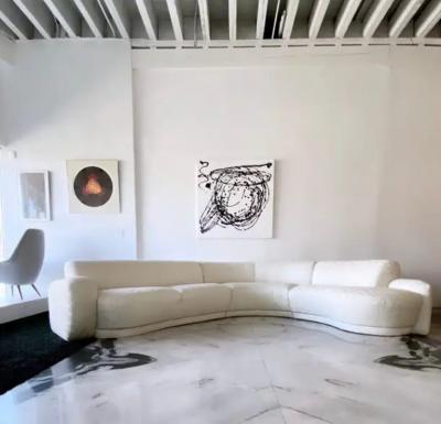 Directional Curved Serpentine Sofa by Directional Furniture