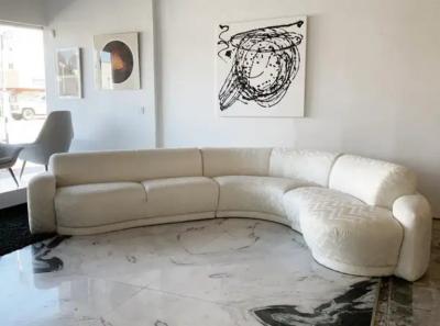 Directional Curved Serpentine Sofa by Directional Furniture