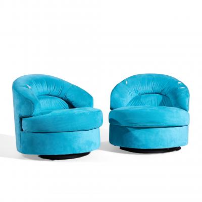  Directional Directional Mid Century Swivel Lounge Chairs Pair